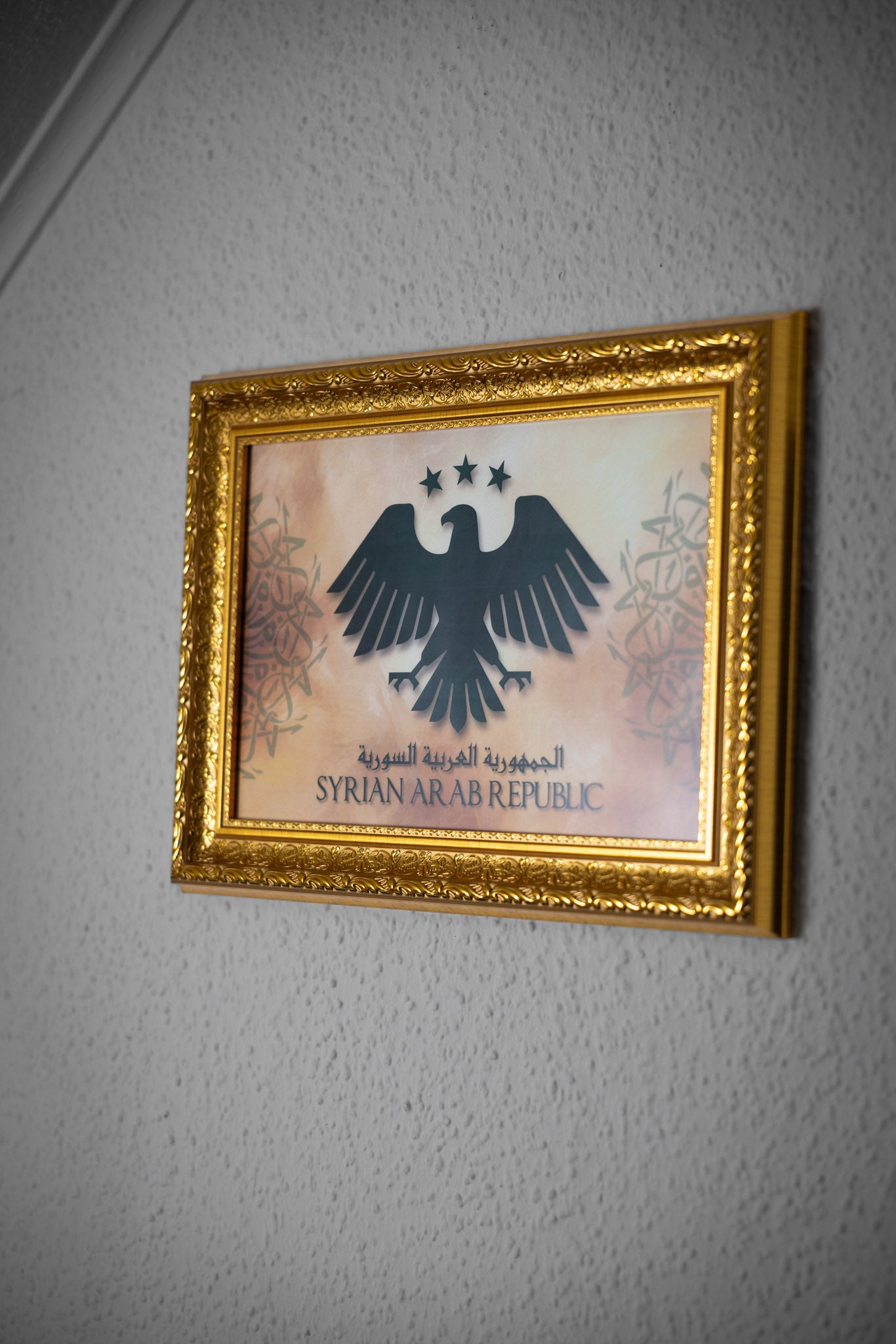 Antiker Goldrahmen mit syrischem Adler – 25×35 cm Wandbild